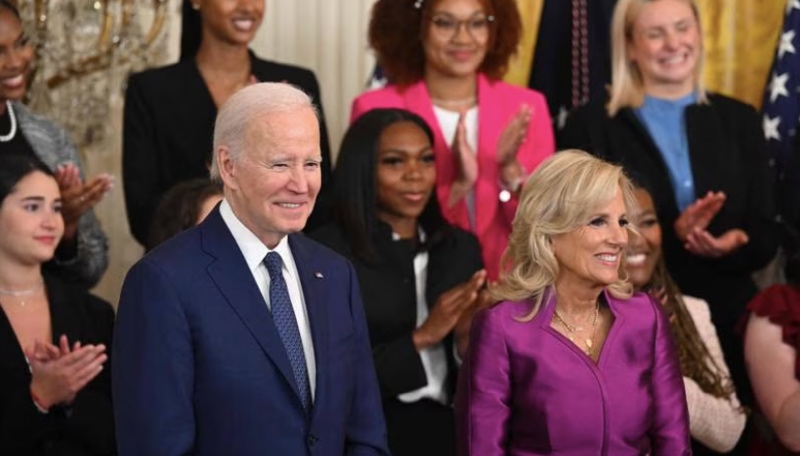 Presiden AS Joe Biden dan Ibu Negara, Jill Biden dalam perayaan Idulfitri tahun lalu. AFP