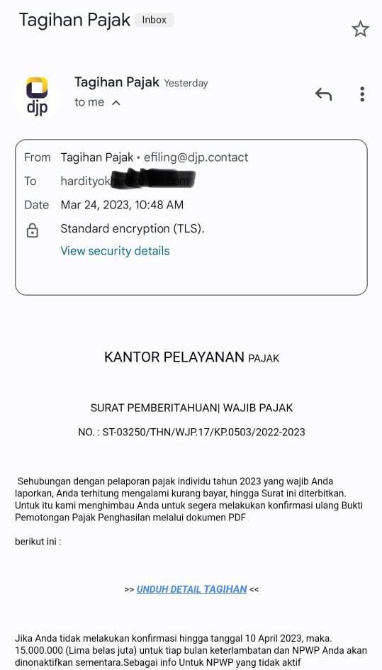 Bahaya Nih <i>Guys</i>! Ada Penipuan Berkedok E-mail Tagihan Pajak Palsu