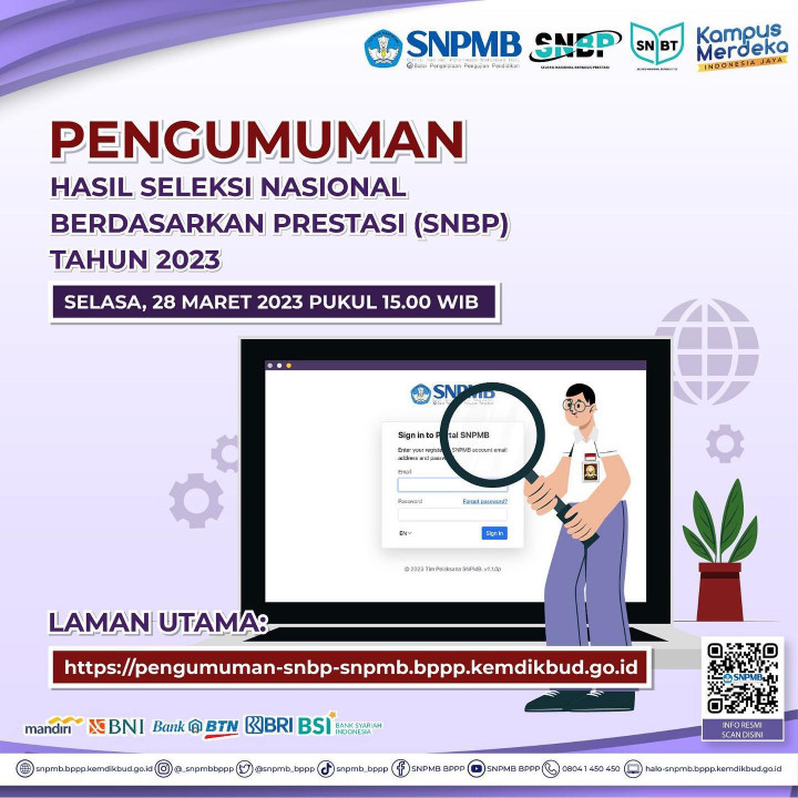 Daftar Lengkap Link Pengumuman SNBP 2023, Cek Mulai Sore Ini Jam 15.00 WIB
