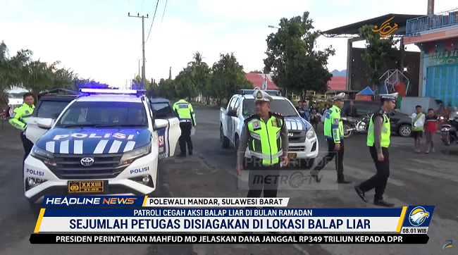 Cegah Balap Liar, Polres Polewali Mandar Gelar Patroli Rutin
