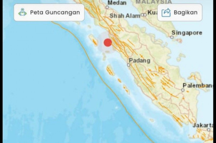 Gempa Magnitudo 6,4 Mengguncang Padang Sidempuan