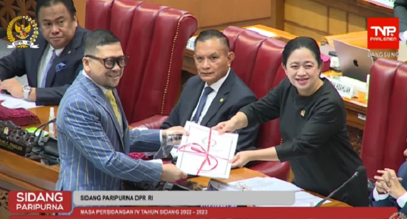 DPR sahkan Perppu Pemilu jadi UU. (tangkapan layar)