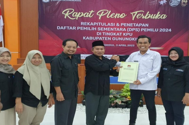 KPU Gunungkidul Tetapkan DPS Pemilu 2024 Sebanyak 616.419 Pemilih