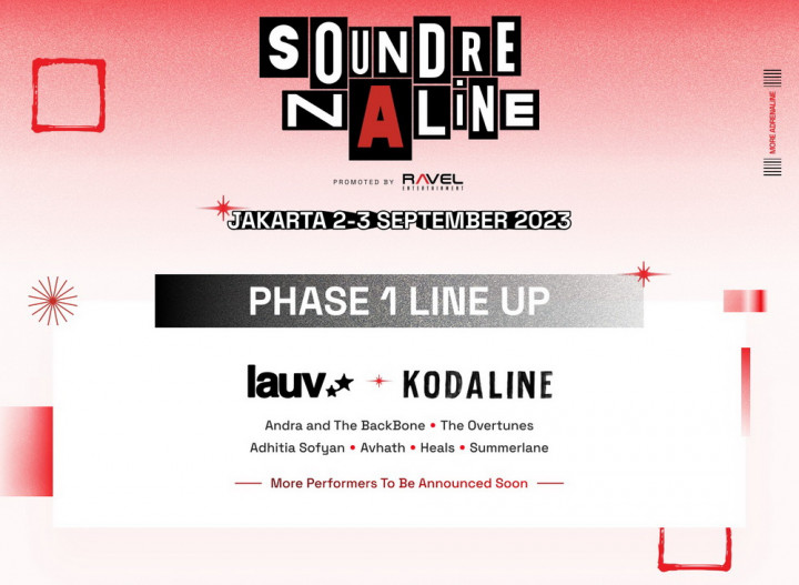 Soundrenaline 2023 Umumkan Line Up Fase 1: Lauv hingga Kodaline