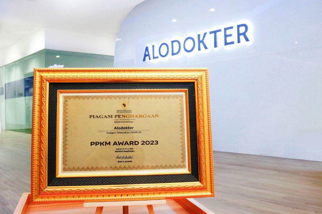 Piagam penghargaan PPKM Award Alodokter 2023. Foto: dok Alodokter