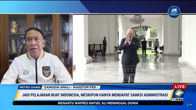Wakil Ketua Umum PSSI Zainudin Amali. Metro TV