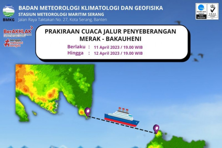 Gelombang Mencapai 1,25 Meter, BMKG Pastikan Penyeberangan Merak-Bakauheni Aman