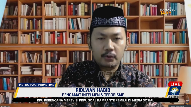 Pengamat Intelijen dan Terorisme Ridlwan Habib. Foto: Dok/Screenshot Metro TV