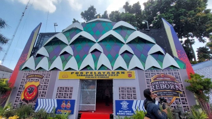 Unik, Pos Pengamanan Mudik di Padalarang Mirip Masjid Al-Jabbar