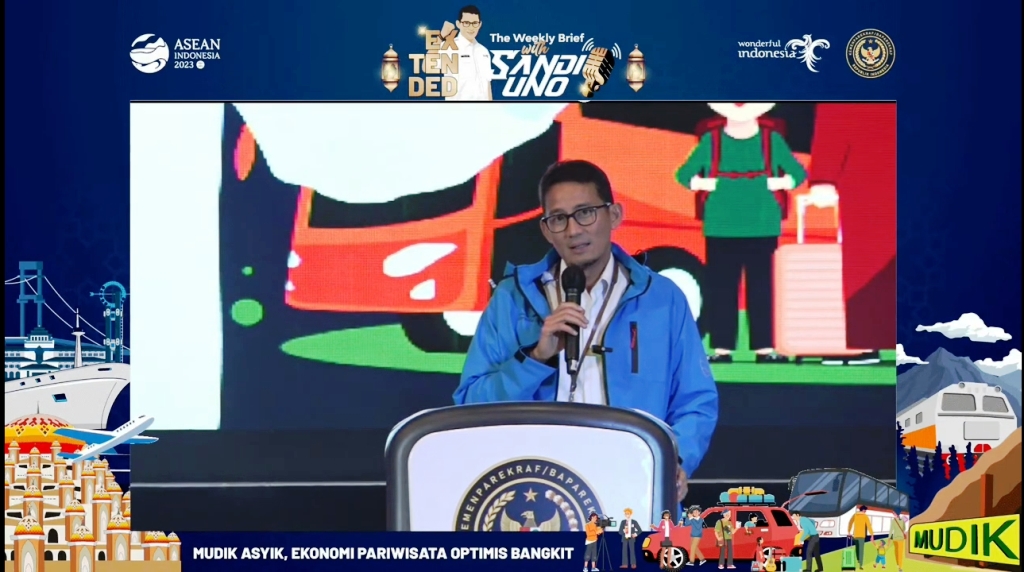 Menparekraf Sandiaga Uno saat The Weekly Brief with Sandi Uno. Dok: Aulia/Medcom