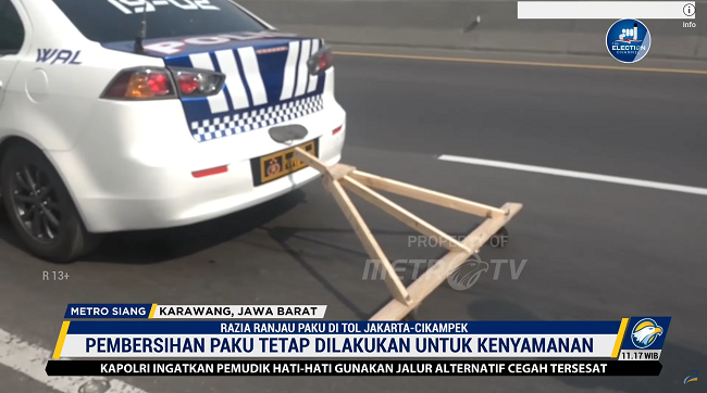 Bersihkan Paku di Tol Japek, Kepolisian dan Jasa Marga Modifikasi Mobil Patwal