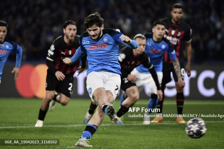 Liga Champions: Imbang 1-1 Lawan Milan, Langkah Napoli Terhenti di Perempat Final