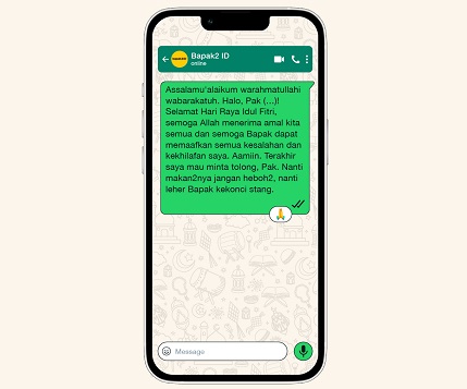 Ucapan lebaran di WhatsApp. (Foto: Dok. Istimewa)