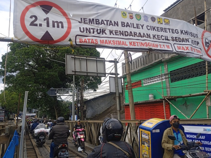 Jembatan Penghubung Bogor-Sukabumi Belum Bisa Dilintasi Pemudik