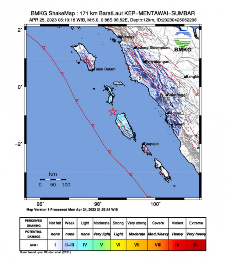 BMKG Akhiri Peringatan Dini Tsunami Akibat Gempa di Mentawai