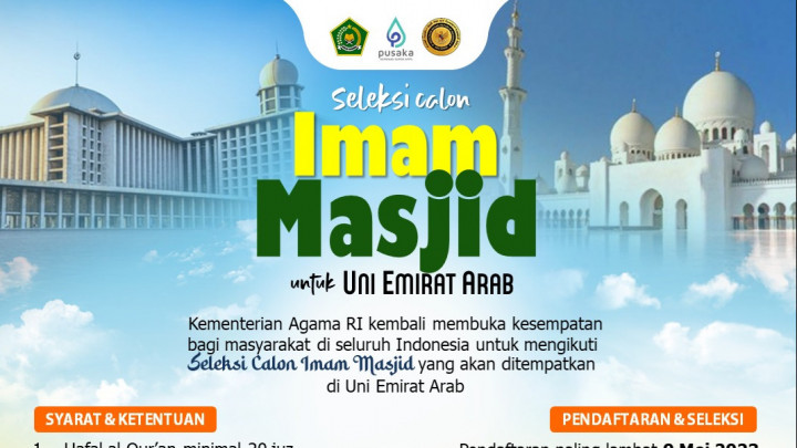 Seleksi Calon Imam Masjid Uni Emirat Arab Dibuka, Cek Syaratnya