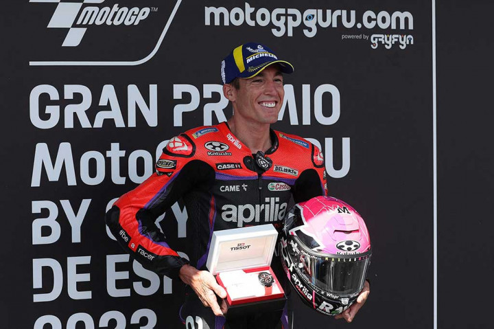 Selebrasi Espargaro Usai Raih Pole Position MotoGP Jerez