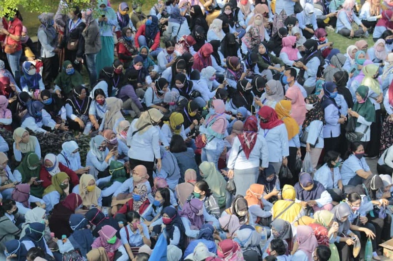 Ilustrasi demo buruh. Foto: Medcom.id/Hendrik