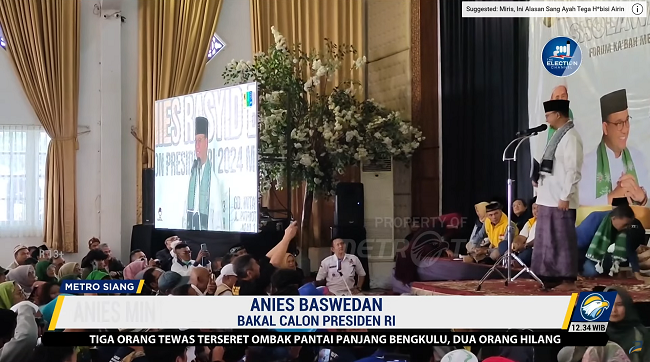 Safari politik Capres NasDem Anies Baswedan. Foto: Dok/Screenshot Metro TV