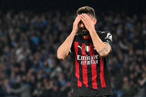 Striker AC Milan Olivier Giroud. (Alberto PIZZOLI / AFP)