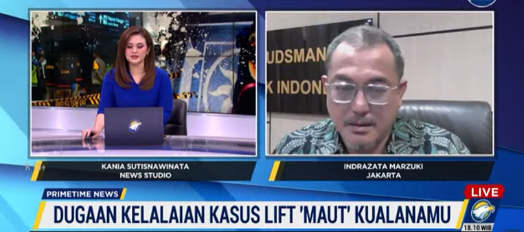 Anggota Ombudsman Republik Indonesia, Indrazata Marzuki. Foto: Metro TV