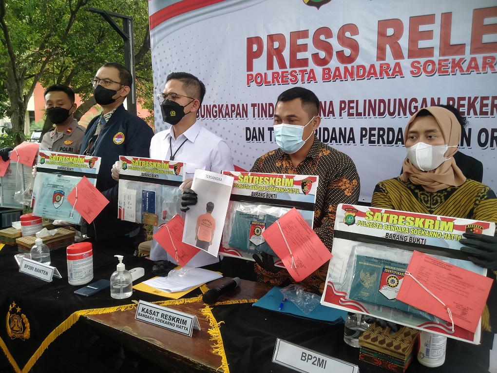 Polresta Bandara Soekarno-Hatta bersama BP2MI dan Kementerian Luar Negeri mengungkap kasus TPPO. 