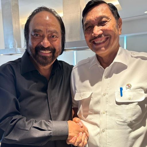 Bertemu Luhut, Surya Paloh Tegaskan Tak Pamit dari Koalisi Pemerintah