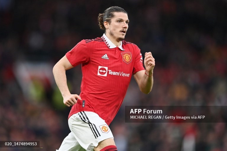 Gelandang Manchester United, Marcel Sabitzer (AFP/Michael Regan)