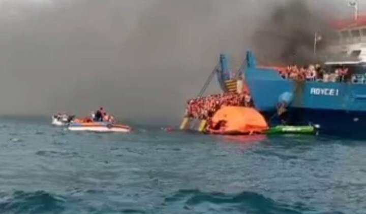 Kapal Feri KMP Royce 1 Terbakar, 9 Penumpang Terluka