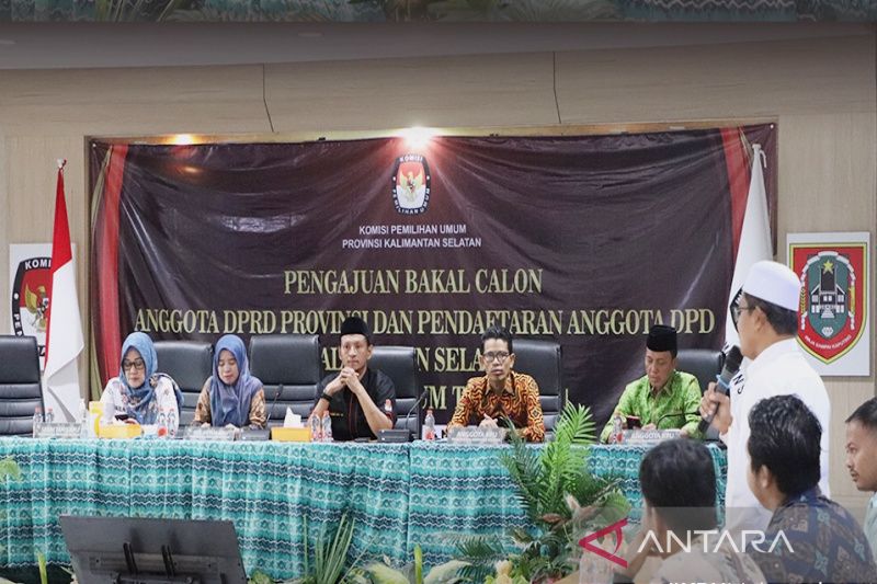 KPU Kalsel Terima 9 Calon Senator untuk Pemilu 2024