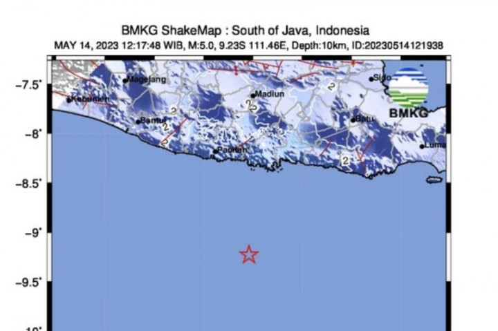 Gempa Magnitudo 5,0 di Pacitan Berpusat di Trenggalek Jatim