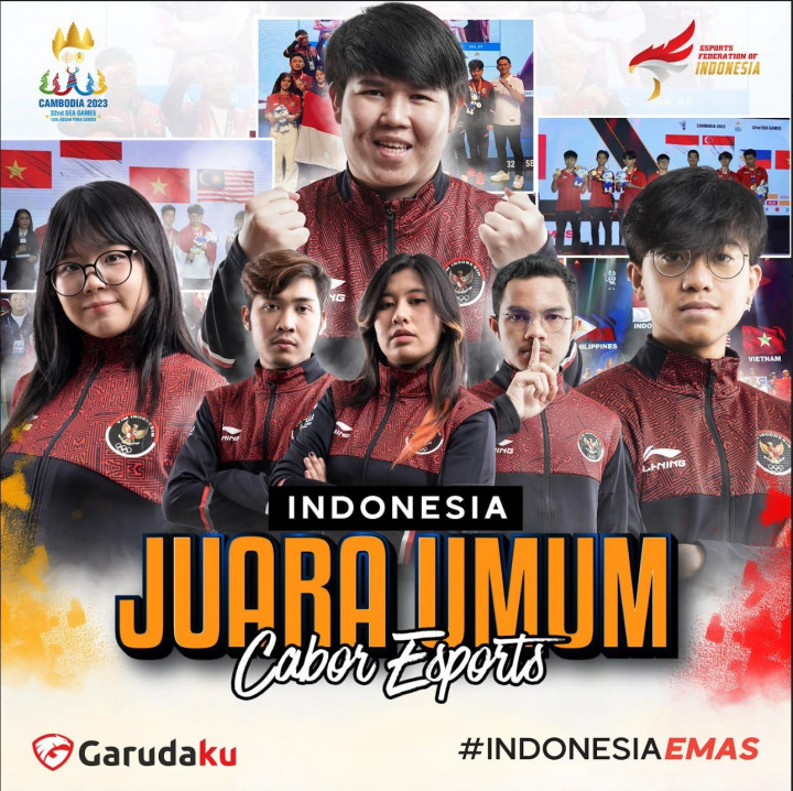 Kembali Cetak Sejarah, Timnas Esports Indonesia Juara Umum SEA Games 2023