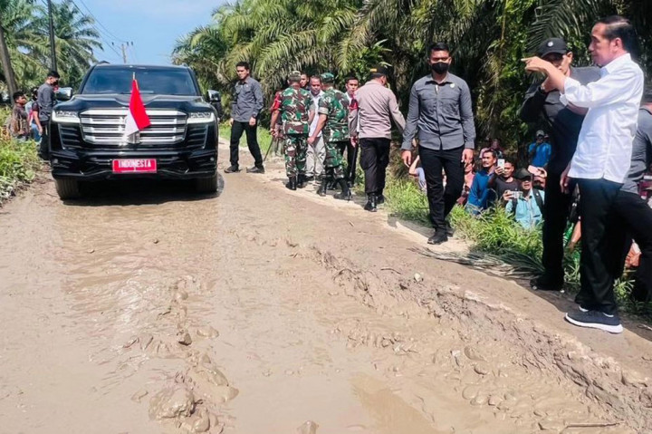 Jokowi Turun Langsung Cek Jalan Rusak di Labuhanbatu Utara