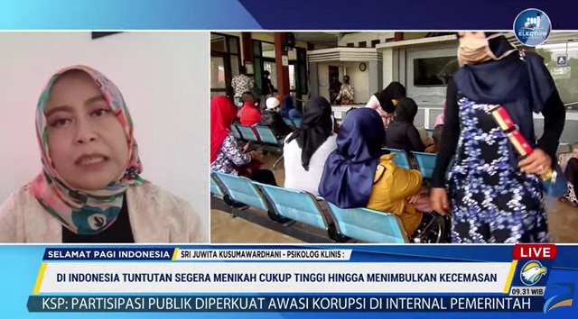 Psikolog klinis Sri Juwita Kusumawardhani. Metro TV