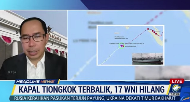 Kapal Tiongkok Terbalik di Samudera Hindia, 17 WNI Hilang