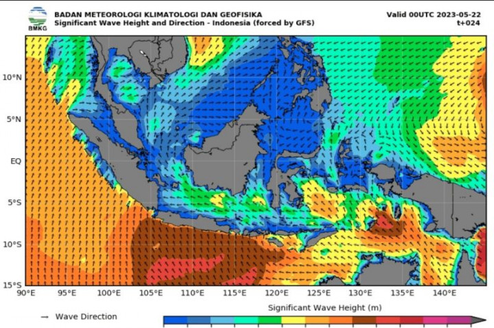 Waspada Gelombang hingga 4 Meter di Sejumlah Perairan Indonesia