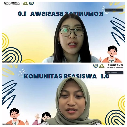 Mahasiswa Unair penerima beasiswa Stephanie Sandra Weiner (atas) dan Hanani Nur Mahfuzah (bawah). DOK Unair 