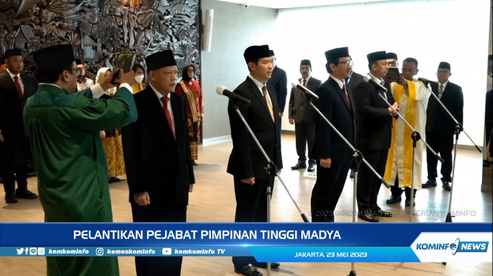 Mahfud MD Lantik 4 Pejabat Eselon 1 Kominfo, Ada Dirjen hingga Staff Ahli