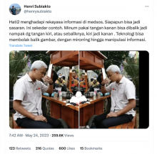 [Cek Fakta] Benarkah Ganjar Pranowo Minum Tangan Kiri Foto Editan? Ini Faktanya