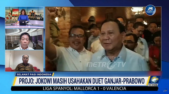 Projo: Presiden Selalu Upayakan Ganjar-Prabowo, Tapi Sulit