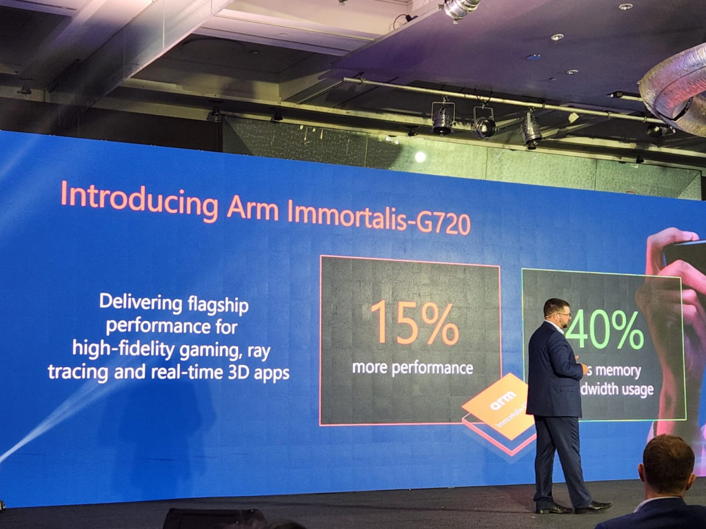 Chris Bergey, Senior VP and Genera Manager, Client Line of Business Arm saat memperkenalkan GPU Immortalis G720