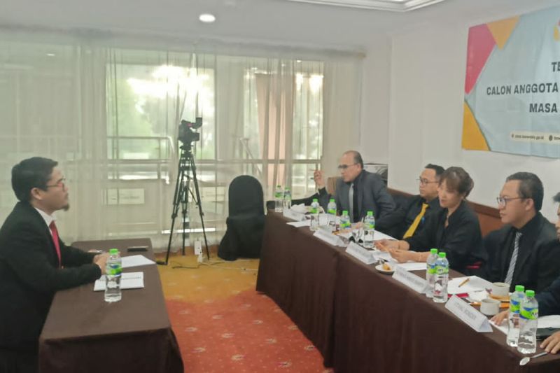 Tes wawancara dalam rekrutmen anggota Bawaslu Jabar. Antara/HO-Timsel Bawaslu Jabar