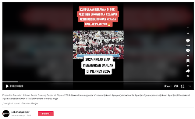 [Cek Fakta] Beredar Video Jokowi Kumpulkan Relawan di GBK untuk Dukung Ganjar? Begini Faktanya