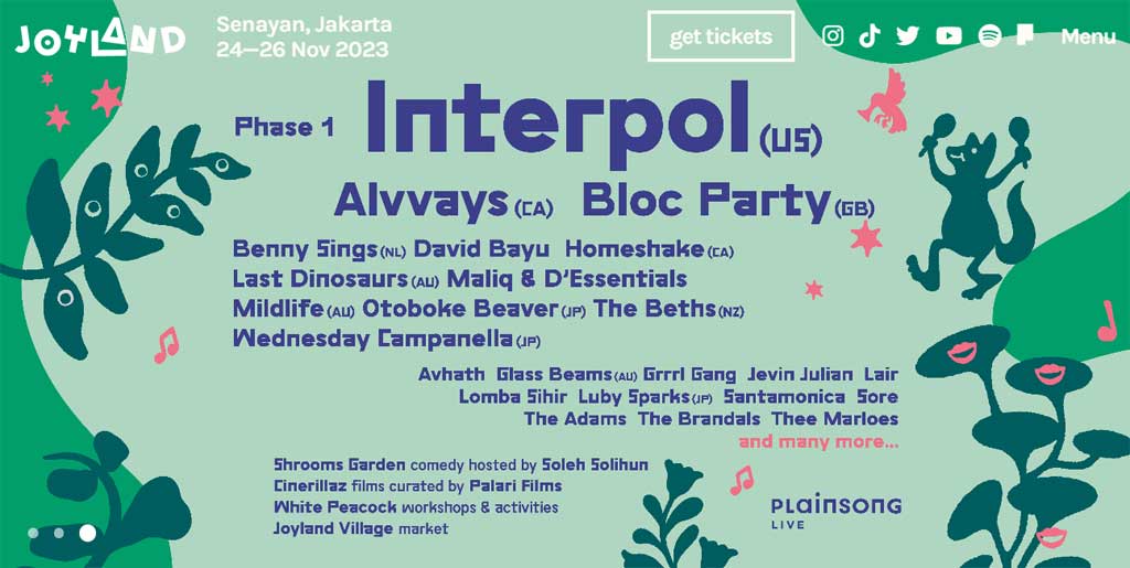 Tangkapan layar situs Joyland Festival (Foto: joylandfest.com)