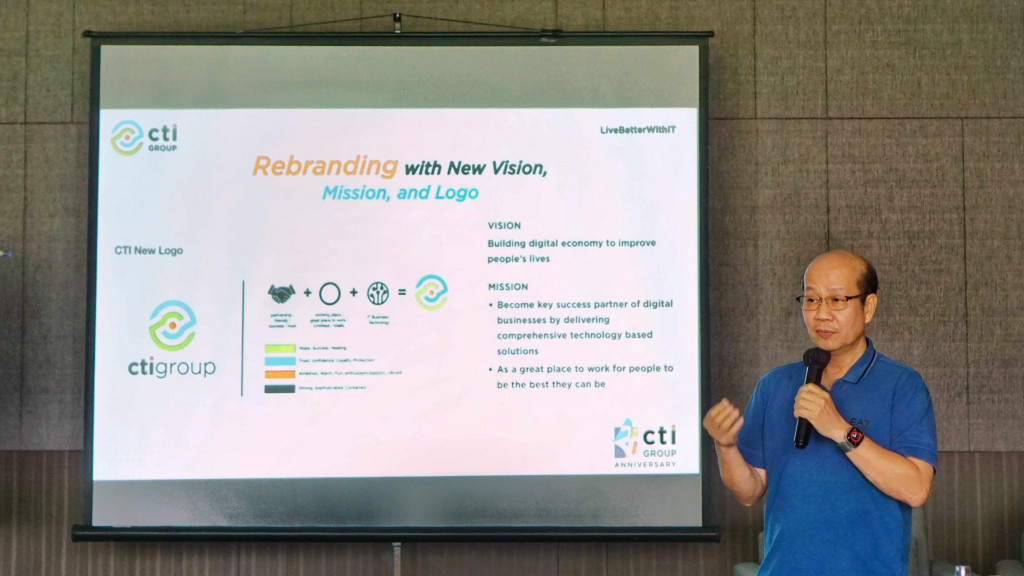 Rachmat Gunawan, CEO CTI Group yang menjelaskan tujuan mereka melakukan rebranding
