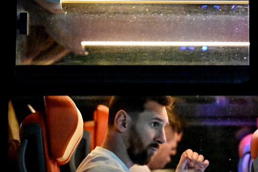 Lionel Messi tiba di Tiongkok. Foto: AFP