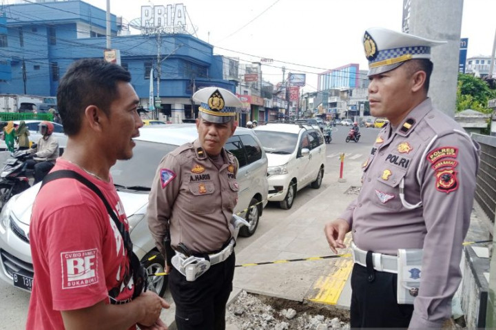 Polisi Pastikan Pembangunan Pedestrian di Sukabumi Tak Ganggu Lalu Lintas