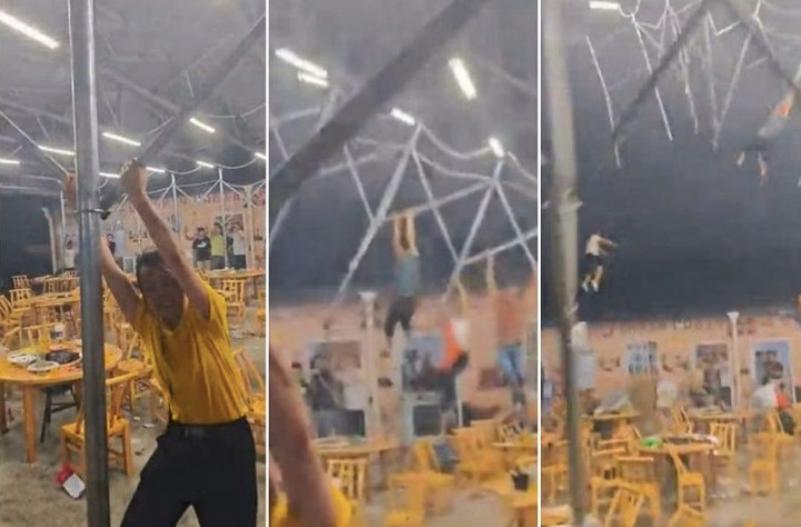 Angin Kencang Landa Restoran, Terbangkan Kanopi dan Orang-orang ke Udara