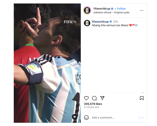 Akun Resmi FIFA World Cup Gunakan Lagu Aldi Taher usai Messi Batal ke Indonesia