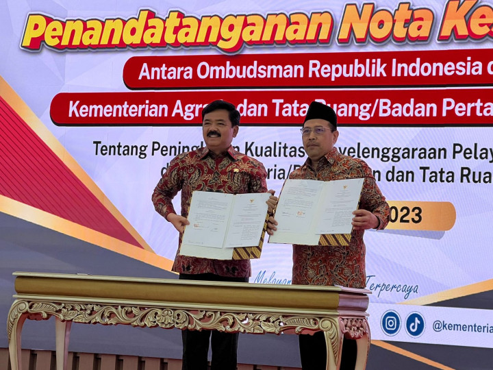 Tingkatkan Kualitas Pelayanan Publik, Kementerian ATR/BPN Teken MoU dengan Ombudsman